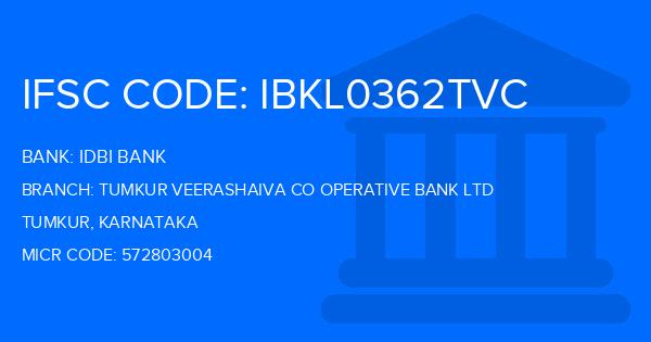 Idbi Bank Tumkur Veerashaiva Co Operative Bank Ltd Branch IFSC Code