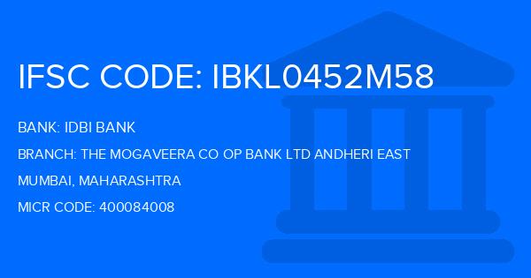 Idbi Bank The Mogaveera Co Op Bank Ltd Andheri East Branch IFSC Code