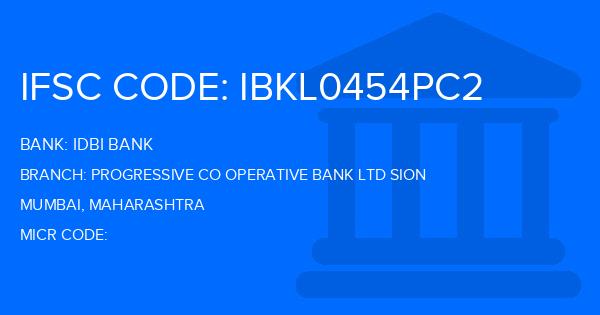Idbi Bank Progressive Co Operative Bank Ltd Sion Branch IFSC Code