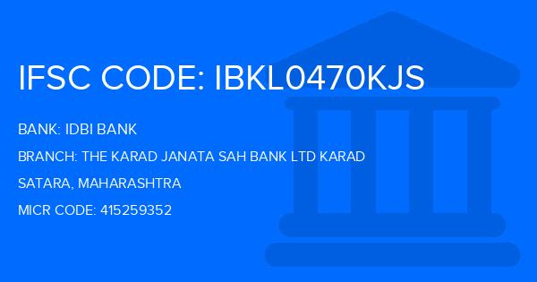 Idbi Bank The Karad Janata Sah Bank Ltd Karad Branch IFSC Code