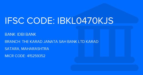Idbi Bank The Karad Janata Sah Bank Ltd Karad Branch IFSC Code