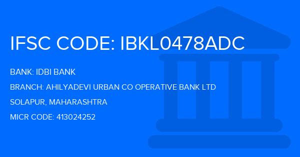 Idbi Bank Ahilyadevi Urban Co Operative Bank Ltd Branch IFSC Code