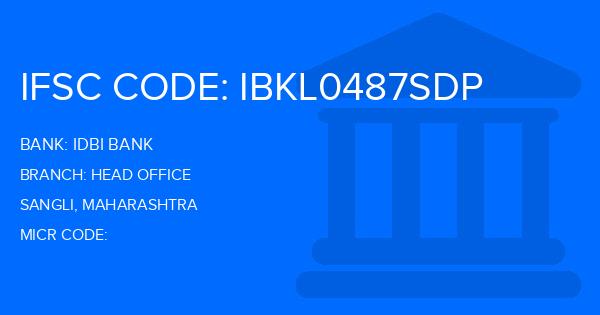 Idbi Bank Head Office Branch IFSC Code
