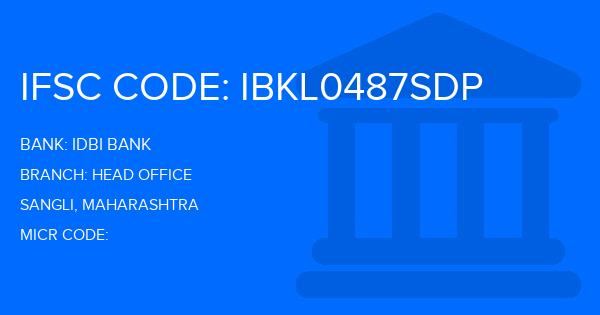 Idbi Bank Head Office Branch IFSC Code