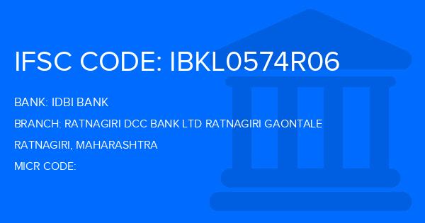 Idbi Bank Ratnagiri Dcc Bank Ltd Ratnagiri Gaontale Branch IFSC Code