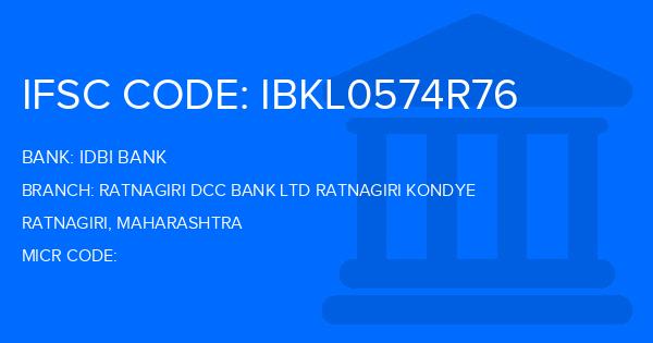 Idbi Bank Ratnagiri Dcc Bank Ltd Ratnagiri Kondye Branch IFSC Code