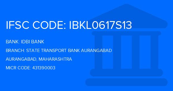 Idbi Bank State Transport Bank Aurangabad Branch IFSC Code