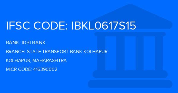 Idbi Bank State Transport Bank Kolhapur Branch IFSC Code