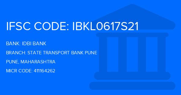 Idbi Bank State Transport Bank Pune Branch IFSC Code