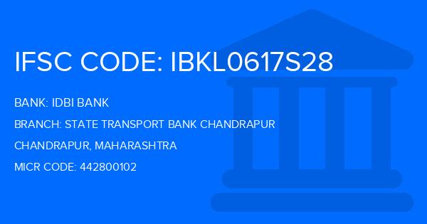 Idbi Bank State Transport Bank Chandrapur Branch IFSC Code