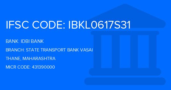 Idbi Bank State Transport Bank Vasai Branch IFSC Code