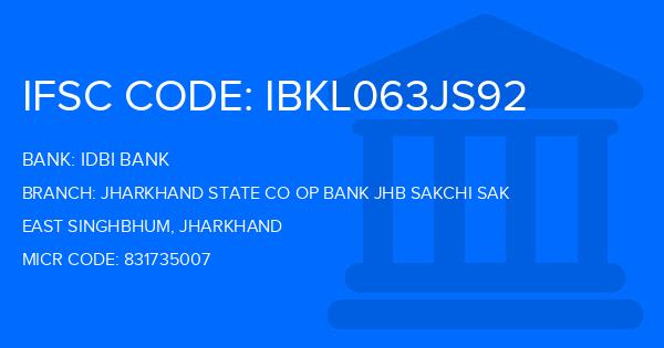 Idbi Bank Jharkhand State Co Op Bank Jhb Sakchi Sak Branch IFSC Code