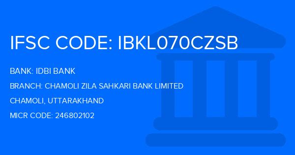 Idbi Bank Chamoli Zila Sahkari Bank Limited Branch IFSC Code