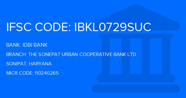 Idbi Bank The Sonepat Urban Cooperative Bank Ltd Branch IFSC Code