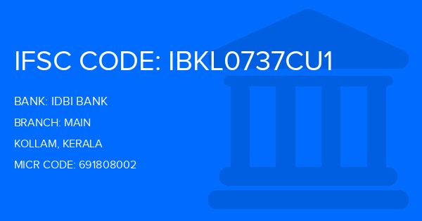 Idbi Bank Main Branch IFSC Code