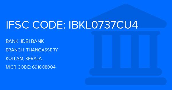 Idbi Bank Thangassery Branch IFSC Code