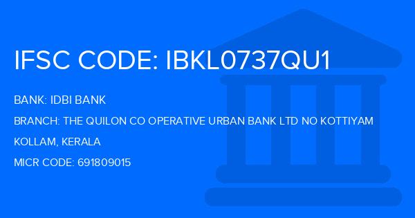 Idbi Bank The Quilon Co Operative Urban Bank Ltd No Kottiyam Branch IFSC Code