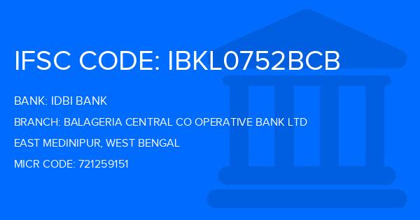 Idbi Bank Balageria Central Co Operative Bank Ltd Branch IFSC Code