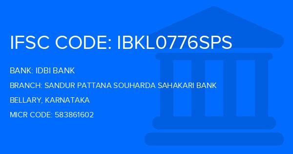 Idbi Bank Sandur Pattana Souharda Sahakari Bank Branch IFSC Code