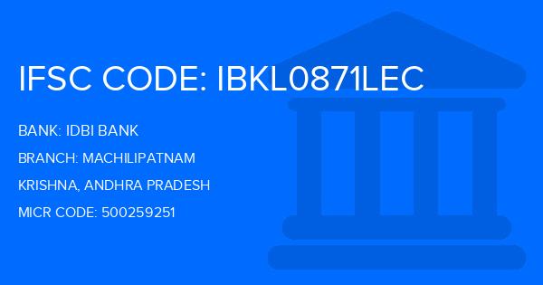 Idbi Bank Machilipatnam Branch IFSC Code