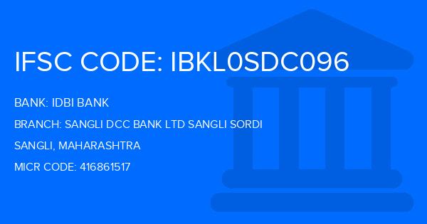 Idbi Bank Sangli Dcc Bank Ltd Sangli Sordi Branch IFSC Code