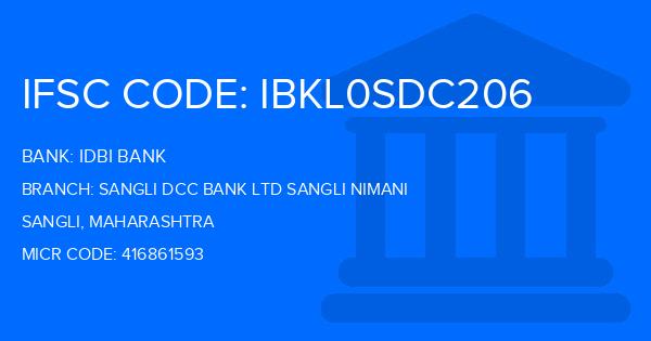 Idbi Bank Sangli Dcc Bank Ltd Sangli Nimani Branch IFSC Code