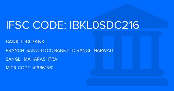 Idbi Bank Sangli Dcc Bank Ltd Sangli Narwad Branch IFSC Code