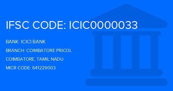 Icici Bank Coimbatore Pricol Branch IFSC Code