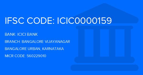 Icici Bank Bangalore Vijayanagar Branch IFSC Code