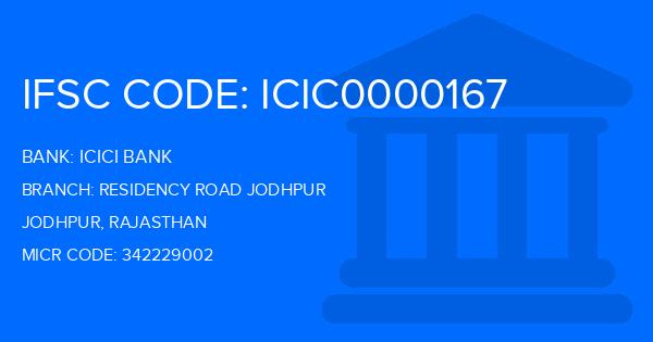 Icici Bank Residency Road Jodhpur Branch IFSC Code