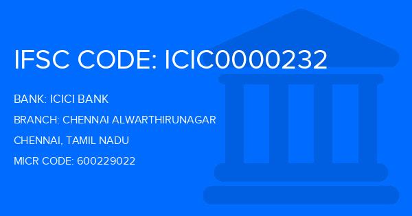Icici Bank Chennai Alwarthirunagar Branch IFSC Code