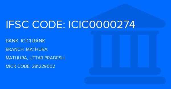 Icici Bank Mathura Branch IFSC Code