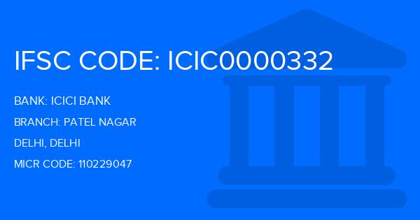 Icici Bank Patel Nagar Branch IFSC Code