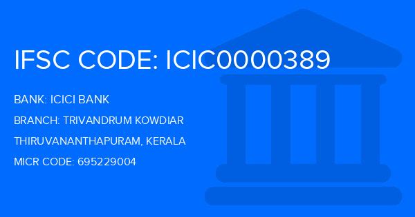 Icici Bank Trivandrum Kowdiar Branch IFSC Code