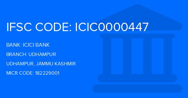 Icici Bank Udhampur Branch IFSC Code