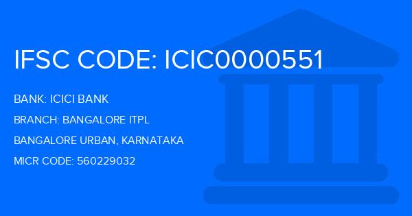 Icici Bank Bangalore Itpl Branch IFSC Code