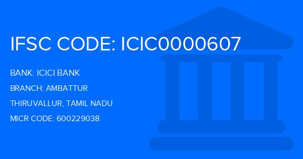 Icici Bank Ambattur Branch IFSC Code