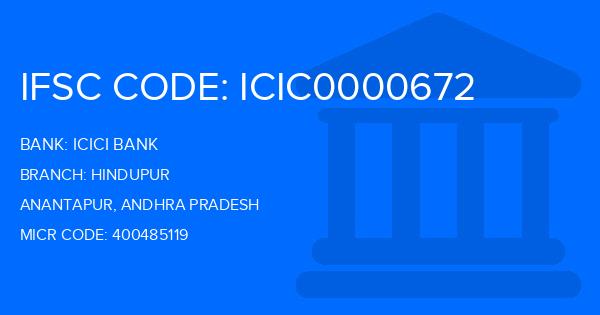 Icici Bank Hindupur Branch IFSC Code