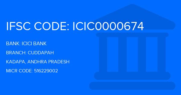 Icici Bank Cuddapah Branch IFSC Code