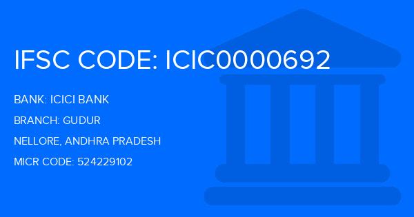 Icici Bank Gudur Branch IFSC Code