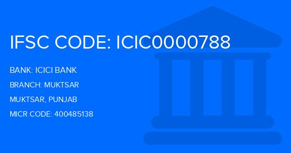 Icici Bank Muktsar Branch IFSC Code