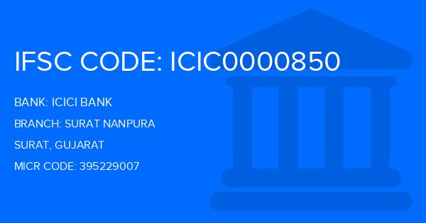 Icici Bank Surat Nanpura Branch IFSC Code