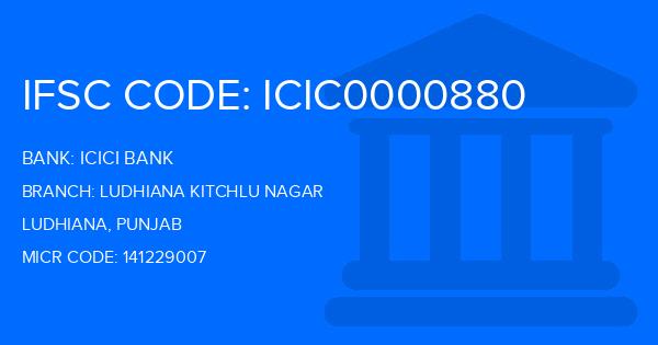 Icici Bank Ludhiana Kitchlu Nagar Branch IFSC Code