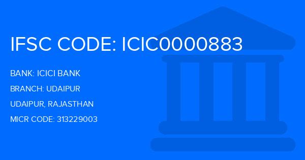 Icici Bank Udaipur Branch IFSC Code