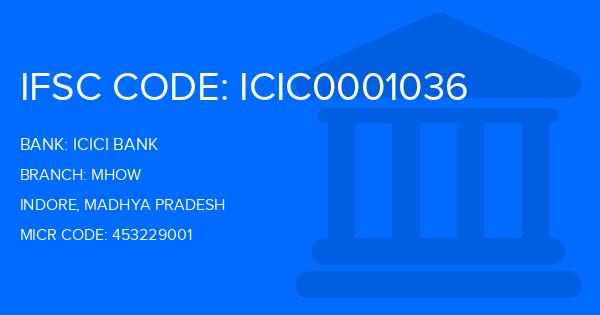 Icici Bank Mhow Branch IFSC Code