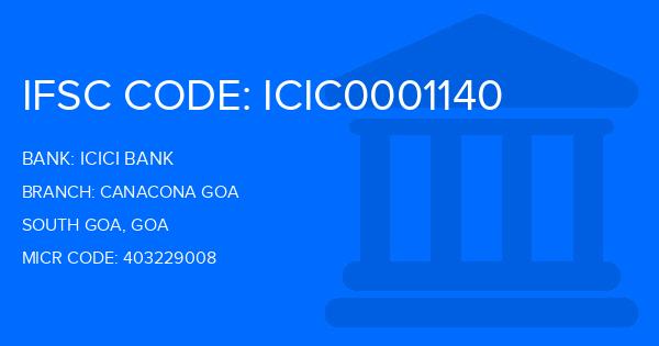 Icici Bank Canacona Goa Branch IFSC Code