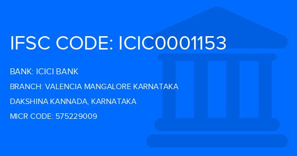 Icici Bank Valencia Mangalore Karnataka Branch IFSC Code