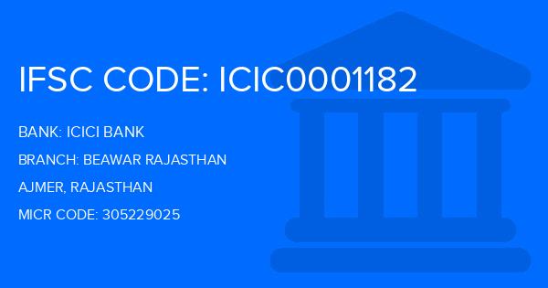 Icici Bank Beawar Rajasthan Branch IFSC Code
