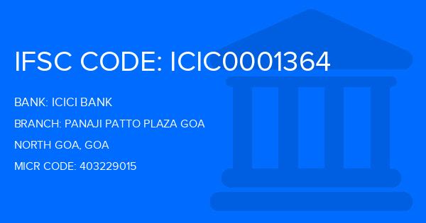 Icici Bank Panaji Patto Plaza Goa Branch IFSC Code