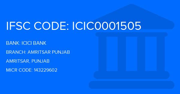 Icici Bank Amritsar Punjab Branch IFSC Code